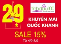 Khuyến mãi chào mừng quốc khánh 2.9 tại Tinh dầu 100