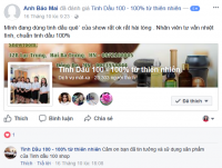 Đánh giá của khách hàng trên fanpage Tinh dầu 100