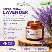 Nến Thơm Hương Lavender Pháp Thư Giãn | Nến Tinh Dầu Cao Cấp | Tỏa Hương Dễ Chịu, Giúp Giấc Ngủ Sâu 100g | Tinh Dầu 100