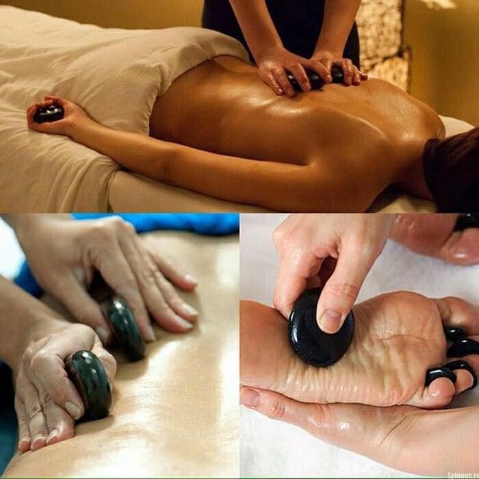 Liệu pháp thư giãn kết hợp giữa massage đá nóng và dầu massage