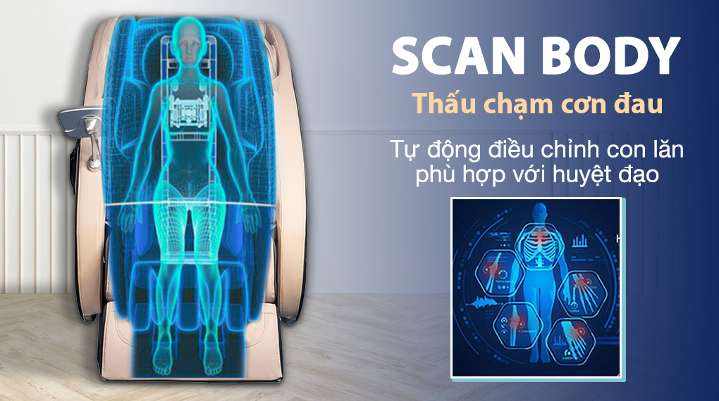 Japanese domestic massage chair is equipped with Scan Body technology, which helps to locate the exact acupuncture points, thereby improving massage efficiency.